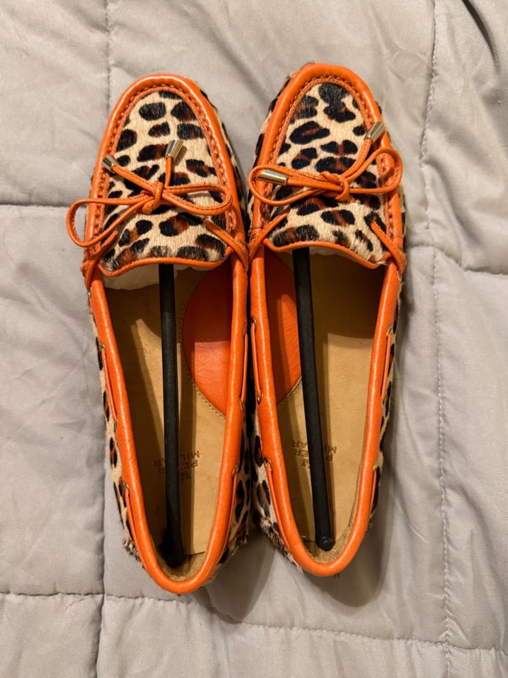Peter Millar Leopard Print Orange Trim Women's Driving Loafers